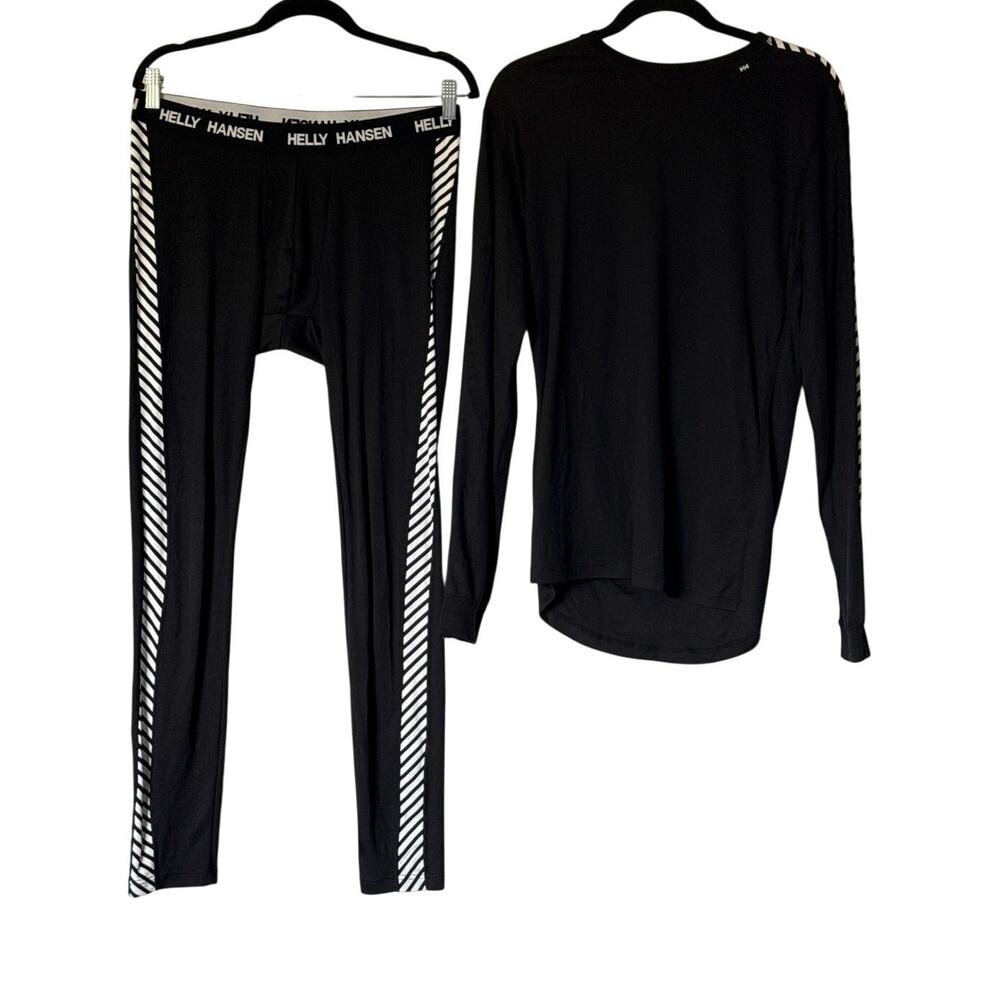 Helly Hansen Men's HH LIFA Base Layer Set Pants & Top in Black Size L *EUC